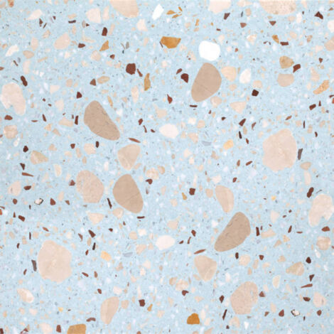 Véritable Carreau Terrazzo AZURE DOLCE - collection TRADIZIONE 60x60 cm boîte de m2 Brossé - Gioia Materia
