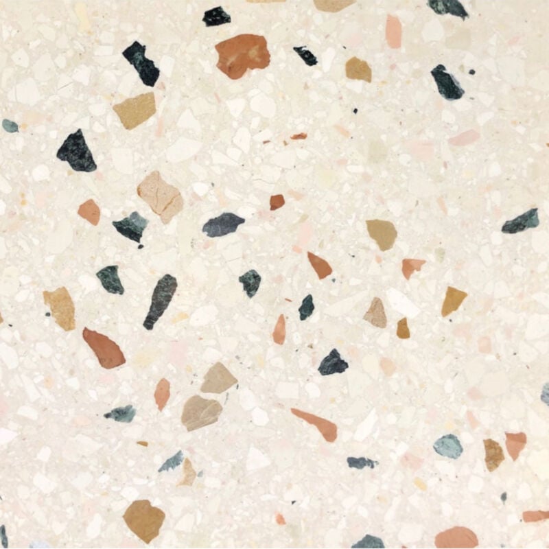 Véritable Carreau Terrazzo beige inclusions multicolores 543/3 50x30cm boîte de 0.75m2 Satiné Gioia Materia