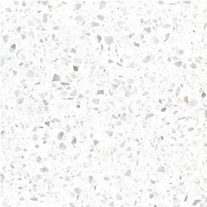 Véritable Carreau Terrazzo fond blanc inclusions gris Carrara 0/7 60x30 cm boîte de 0.72m2 Satiné - Gioia Materia