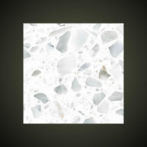 Véritable Carreau Terrazzo fond blanc inclusions gris CARRARA0/25 30x30 cm boîte de 0.72m2 Satiné - Gioia Materia