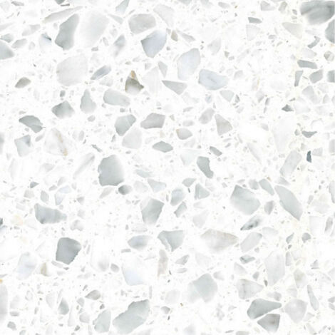 Véritable Carreau Terrazzo fond blanc inclusions gris CARRARA0/25 60x40 cm boîte de 0.72m2 Satiné - Gioia Materia