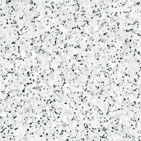 Véritable Carreau Terrazzo fond blanc inclusions gris Esco 60x60 cm boîte de 0.72m2 Satiné - Gioia Materia