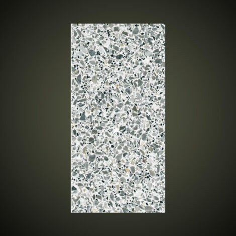 Véritable Carreau Terrazzo fond blanc inclusions multicolores VIOLEG 60x30 cm boîte de 0.72m2 Satiné - Gioia Materia