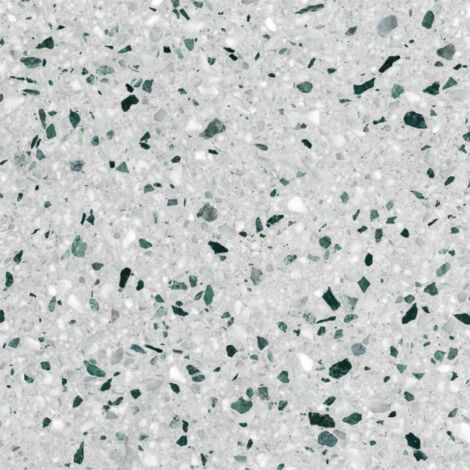 Véritable Carreau Terrazzo fond gris inclusions blanc et vert LIME 60x60 cm boîte de 0.72m2 Satiné - Gioia Materia