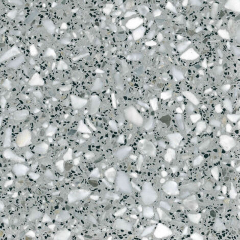 Véritable Carreau Terrazzo fond gris inclusions gris et blanc CARGREY 60x60 cm boîte de 0.72m2 Satiné - Gioia Materia
