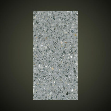 Véritable Carreau Terrazzo fond gris inclusions multicolores Gralo 60x30 cm boîte de 0.72m2 Satiné - Gioia Materia