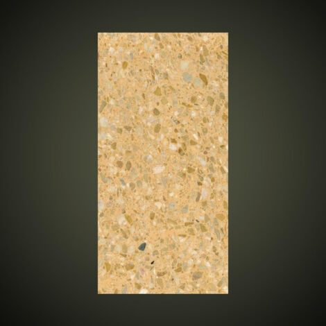 Véritable Carreau Terrazzo fond jaune inclusions multicolores Giallo Mori 60x30 cm boîte de 0.72m2 Satiné - Gioia Materia