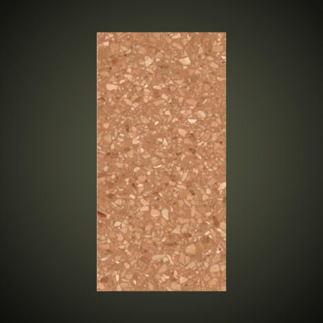 Véritable Carreau Terrazzo fond ocre inclusions orange Rosso Verona 60x30 cm boîte de 0.72m2 Satiné - Gioia Materia