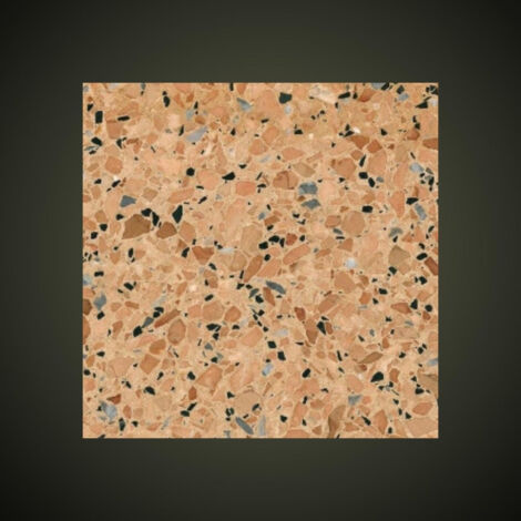 Véritable Carreau Terrazzo fond orange inclusions multicolores Ronuv 30x30 cm boîte de 0.72m2 Satiné - Gioia Materia