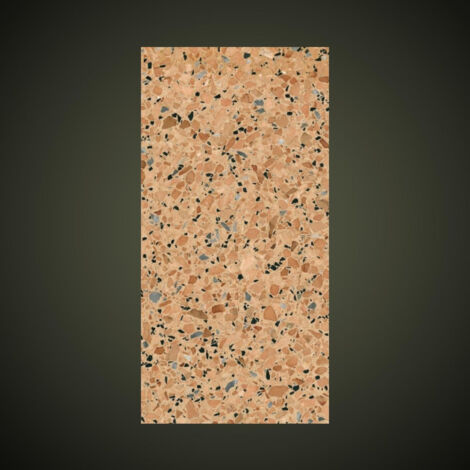Véritable Carreau Terrazzo fond orange inclusions multicolores Ronuv 60x30 cm boîte de 0.72m2 Satiné - Gioia Materia