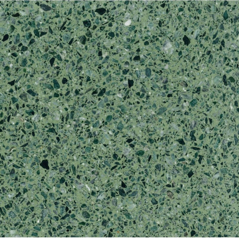Véritable Carreau Terrazzo fond vert inclusions vert Verde Alpi 60x60 cm boîte de 0.72m2 Satiné Gioia Materia