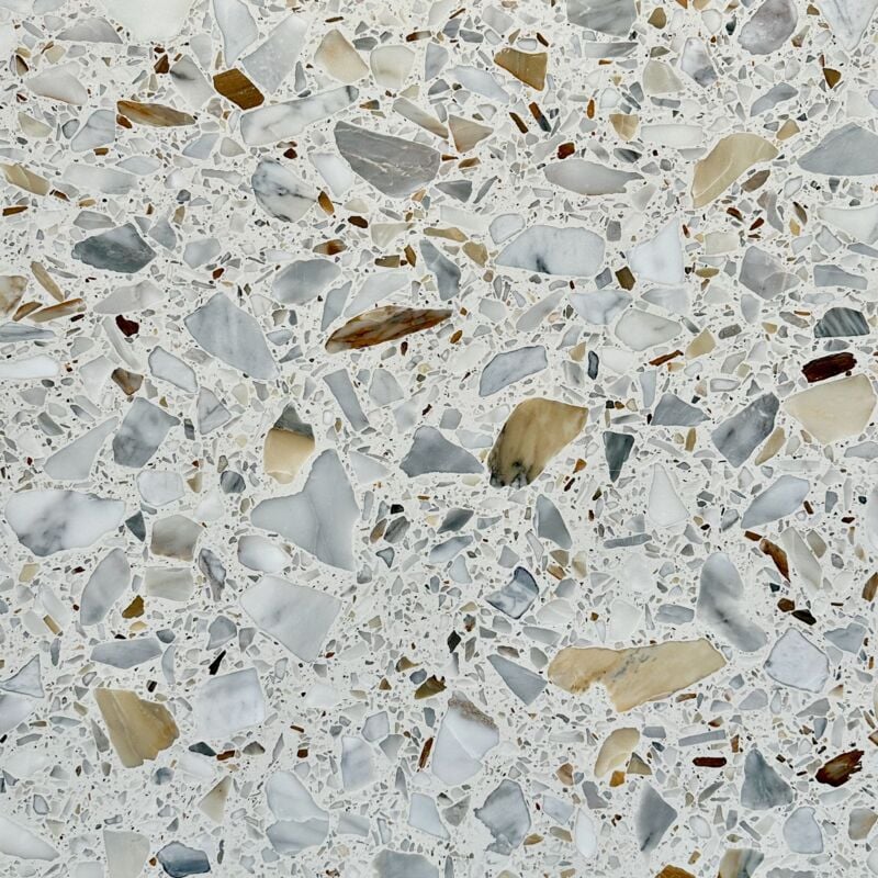 Stone By Stone - Véritable Terrazzo 12 mm - Calacatta - 60x60 - Poli brillant - (0,36 m²)