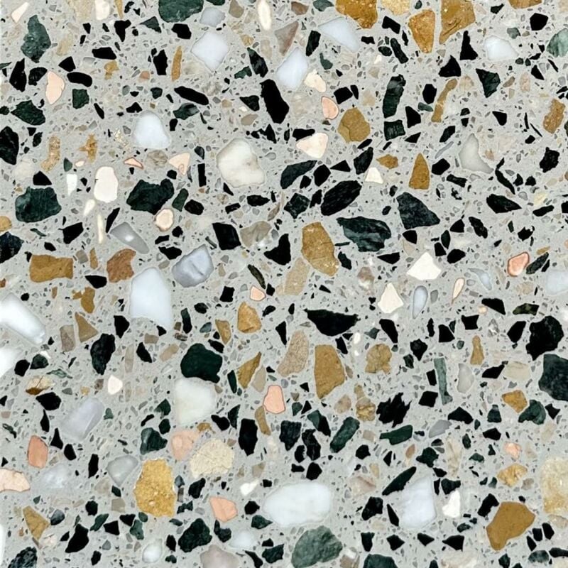 Stone By Stone - Véritable Terrazzo 12 mm - Multicolor - 60x60 - Poli brillant - (0,36 m²)
