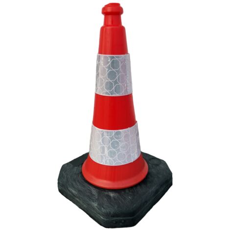 Verkehrsleitkegel, Pylon, Warnkegel 500mm, Gewicht 3,5 kg, 2 Streifen