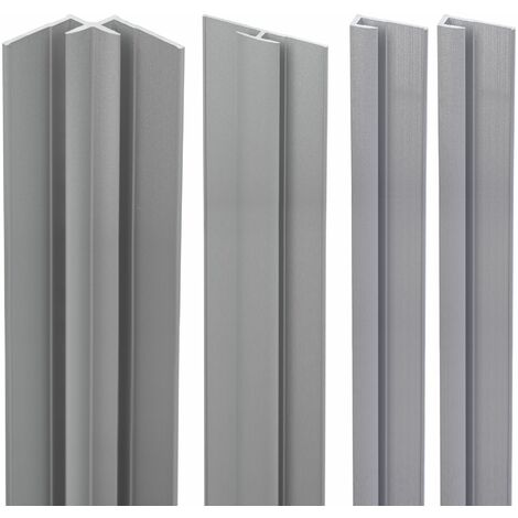 Verkleidungsplatte DecoDesign Zubehörset von Schulte, beinhaltet 2 Endprofile, 1 Eckverbinder in Ecke, 1 Flächenverbinder, 255cm, Set in Alu Natur