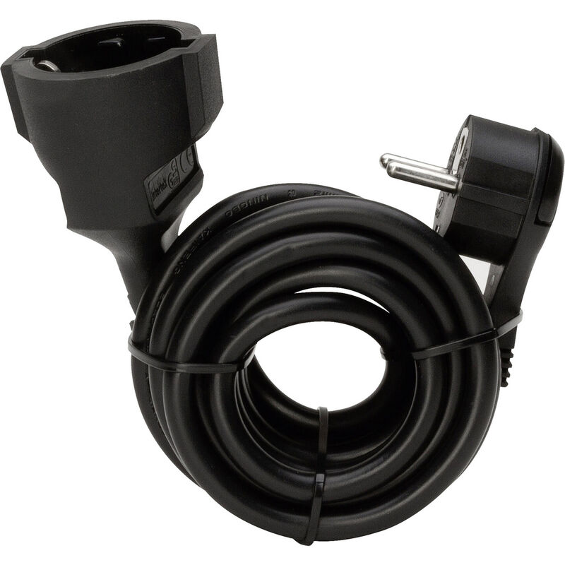 Kopp - 143505080 Strom Verlängerungskabel Schwarz 2.00 M H05vv-f 3g 1, 5 Mm²