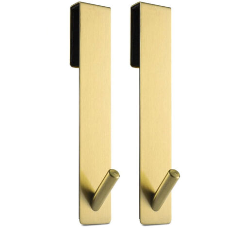 Verlängerte (18 cm) Türhaken für rahmenlose Glasduschtüren, Handtuchhaken, 2er-Set, Gold