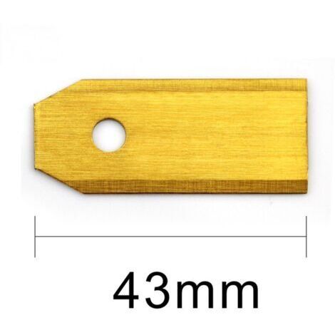 Verlängertes Rasenmähermesser mit einem Loch, Gartenrasenmähermesser, 43180,75 mm, goldfarben, 30 Stück + 30 Schrauben