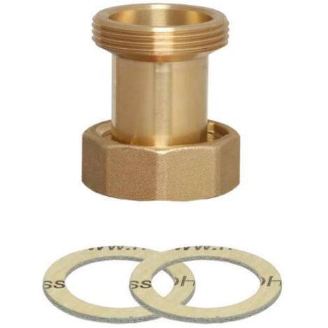 Verlängerung Messing RG Pumpen 1 1/2" IG x 1 1/2" AG x 50 mm für 130mm DN25 Pumpen auf 180 mm AX0005
