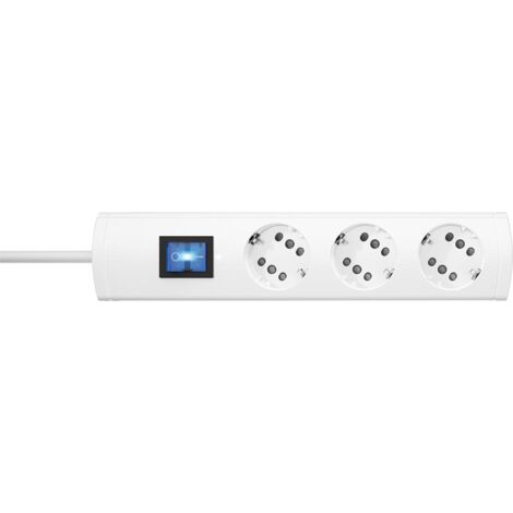 Verlängerung mit 3 Steckdosen weiß mit Schalter Duoversal Plus 16A 250V IP20 KOPP