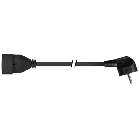 VERLÄNGERUNGSKABEL - 1.5 m - WINKELSTECKER - SCHWARZ