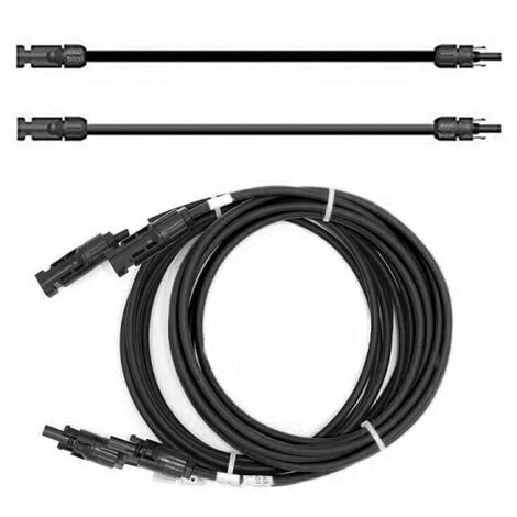 Verlängerungskabel 6mm² Solarkabel schwarz mit Solarstecker beidseitig für Solarmodule PV GAK 15m - 6mm²