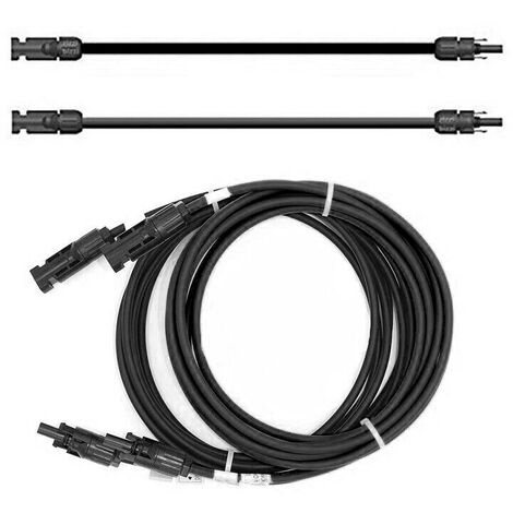 Verlängerungskabel 6mm² Solarkabel schwarz mit Solarstecker beidseitig für Solarmodule PV GAK 1m - 6mm²