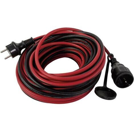 Verlängerungskabel Außen 25 m H05RR-F 3G1,5mm², schwarz rot Verlängerungskabel