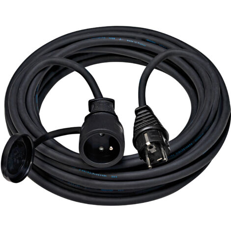 Verlängerungskabel PRO mit Klappsteckdose - IP44 Schwarz 5m - H07RN-F 3G1,5