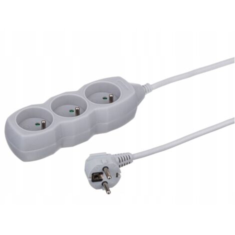 Verlängerungskabelleiste, 3 Steckdosen, weiß, 1,5 m, 250 V, 16 A, 3 x 1 mm²