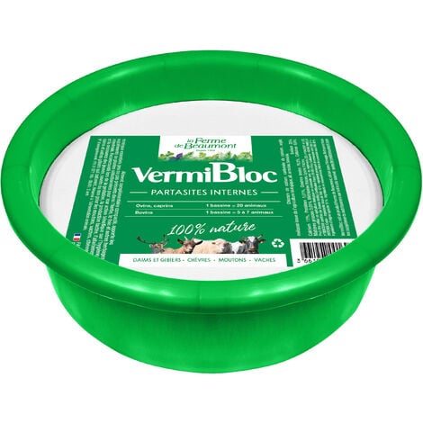 VermiBloc • Vermifuge en bassine à lécher pour chèvres et moutons parasites internes 10 kg
