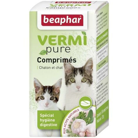 Vermipure, comprimés spécial hygiène digestive pour chaton et chat - 50 cps