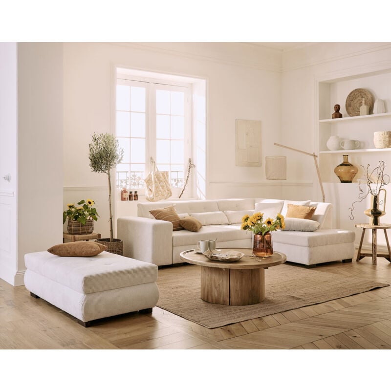 Vermont - canapé d'angle droit - 5 places - convertible - en velours côtelé