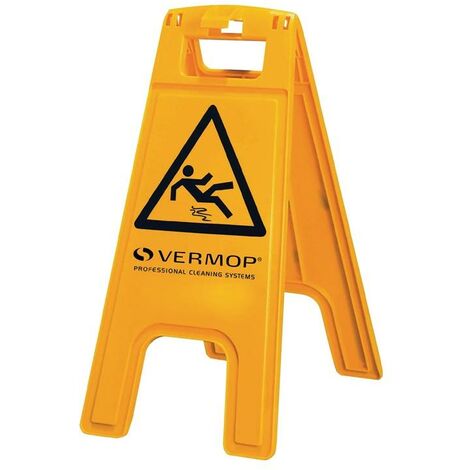 VERMOP Panneau d'avertissement attention danger de glissement l 280 x 580 mm jaune/noir