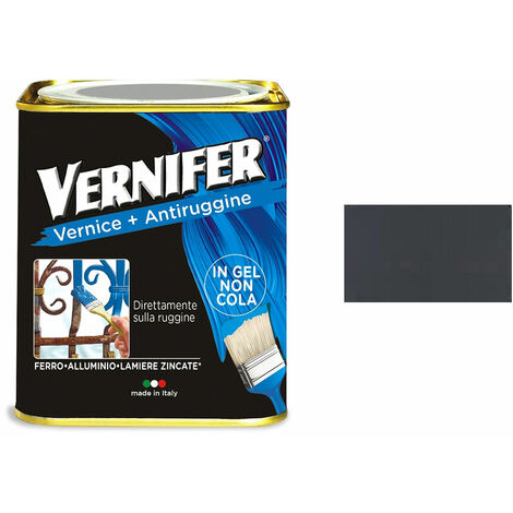 Vernice Antiruggine Vernifer Brillante Satinata Metallizzata Interno Esterno - Colore: Grigio Ferro Satinato