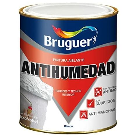 Vernice opaca antiumidità white 0,75l bruguer 5056558