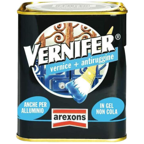 Vernice con Antiruggine Bianco Satinato In Gel 750 ml - Per Interni ed Esterni - Vernifer Arexons