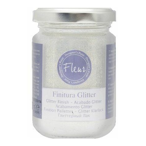 Vernice di Finitura con Glitter Fleur a base Acqua 130 Ml - Colore: Silver Glam