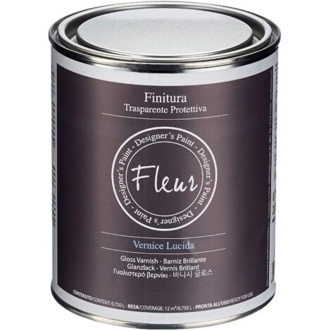 Vernice di Finitura Fleur Protezione Finale Trasparente Opaca Lucida Satinata - Formato: 0.75 Lt - Finitura: Lucida