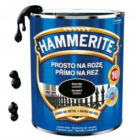 Vernice metallica lucida nera ruggine 0,7 l