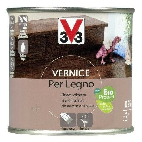 Vernice per legno satinato lt0,25 cioccolato