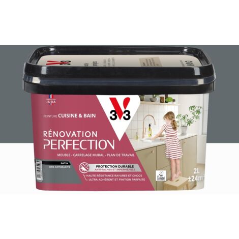 Vernice per mobili satinata antracite V33 per ristrutturazione cucina e bagno 2L V33