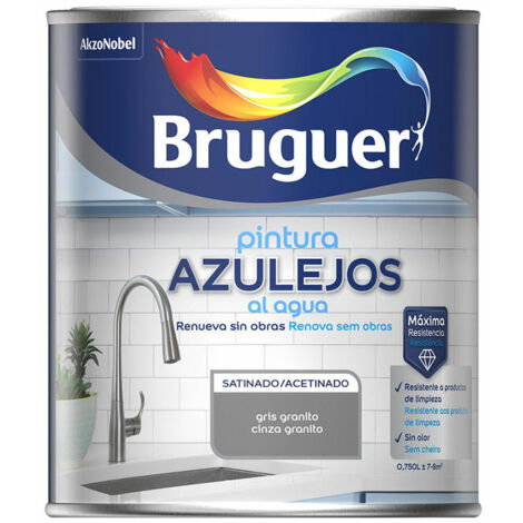 Vernice per piastrelle all'acqua grigio granito satinato 750 ml
