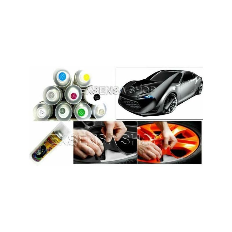 Image of Exsensa - vernice removibile bomboletta spray 400ml pellicola wrapping cerchi auto moto Giallo n.25