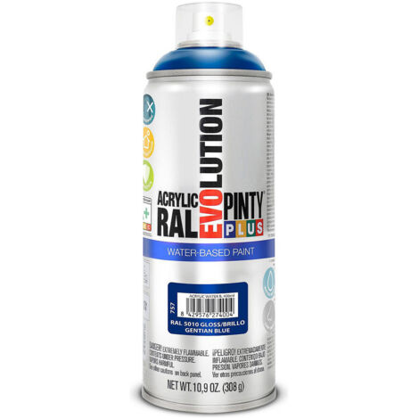 Vernice spray Pintyplus Evolution a base d'acqua 520cc Ral 5010 Blu Genziana