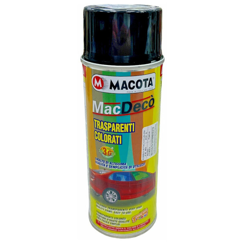 Image of Vernice spray trasparente nera Macota macdeco' con effetto fumè per vetri plastiche 400ml
