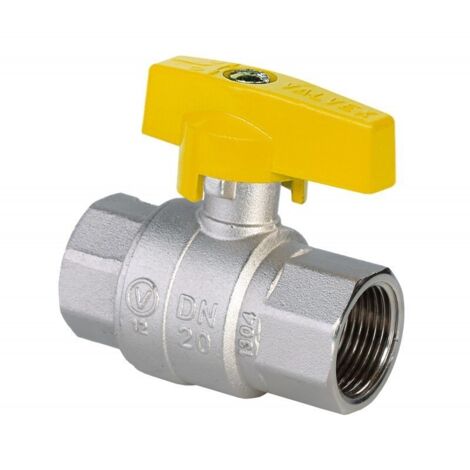 Vernickelter Gaskugelhahn mit Aluminium-Drosselklappe (MAI) ORION (NN-Version) 1 Zoll