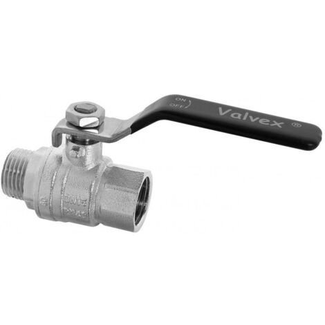 Vernickelter Kugelhahn mit Stahlhebeldrossel (DSt) (NW-Version) TRYTON 3/4 Zoll