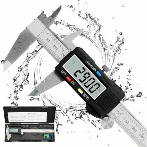 READCLY Vernier Caliper, Digital Caliper 150mm Stainless Steel Large LCD Display Adjustable Accuracy 0.01mm, mm/inch conversion, Splash Proof, Home Industry Measurement