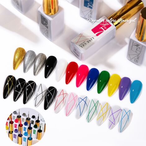 Vernis à ongles Gel Soak Off UV/LED, 12 pièces/ensemble, Soak-Off, phosphorescent, 8ml,liner kits no Lumino